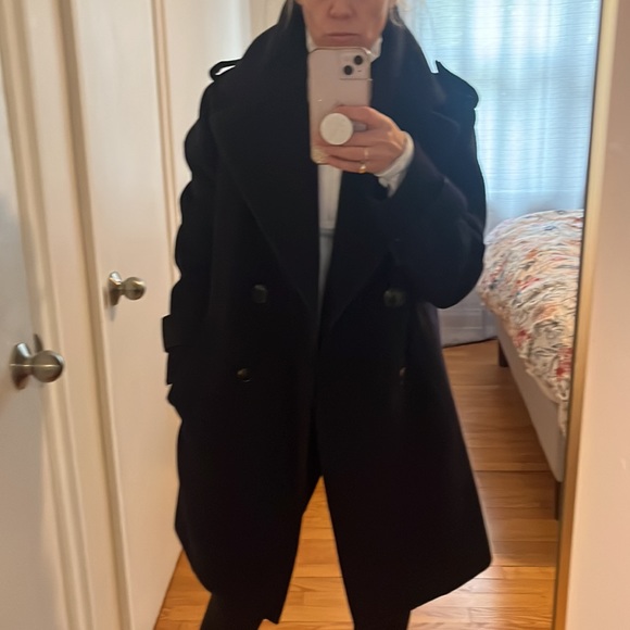 Derek Lam Oversized Wool Coat -Navy - Picture 2 of 11